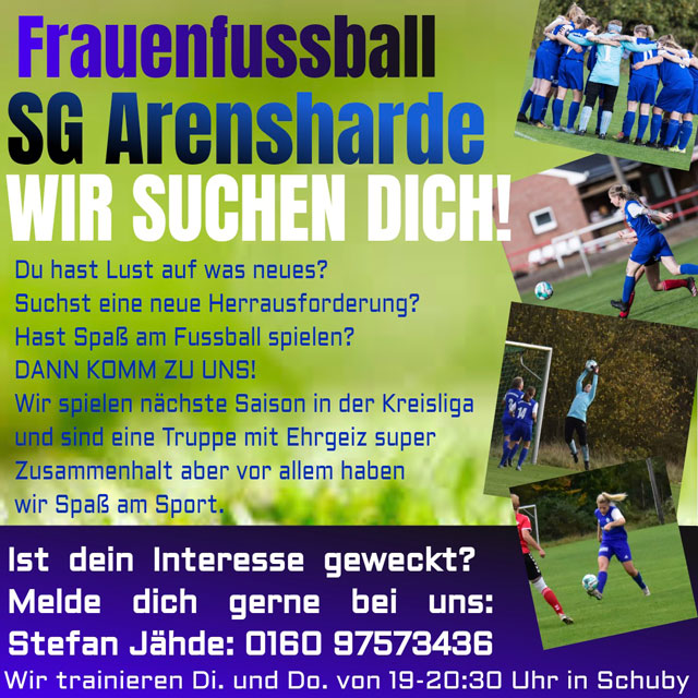 Wir suchen Dich: Frauenfussball SG Arensharde